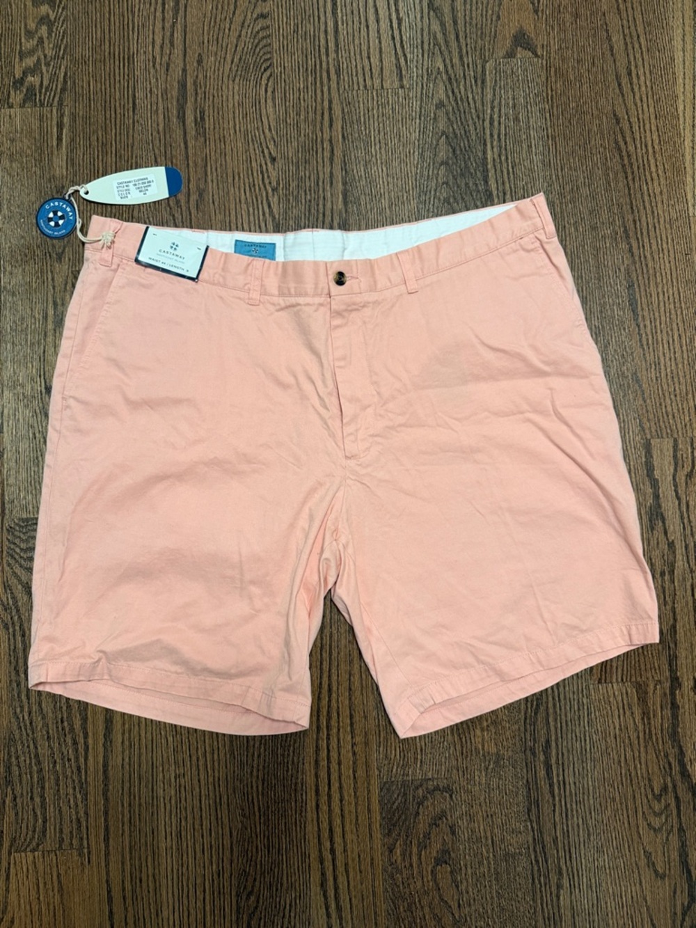 Castaway Light Pink Flat Front Chino Shorts